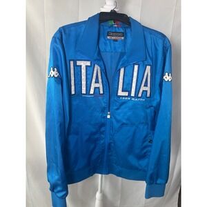 Kappa‎ Italia Track Jacket Blue Full Zip Logo Athletic Men's Size XXL